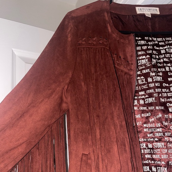 Idyllwind Finge Teracota Colored Zip Up Jacket Worn Once - Picture 4 of 7